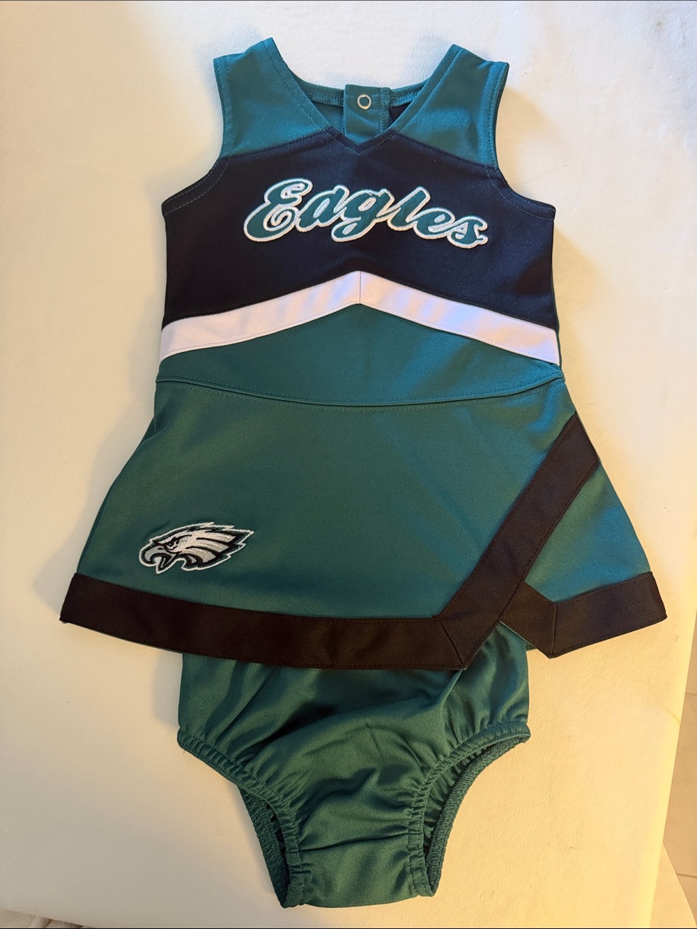Girls Infant Green Philadelphia Eagles Cheer Captain Jumper Dress